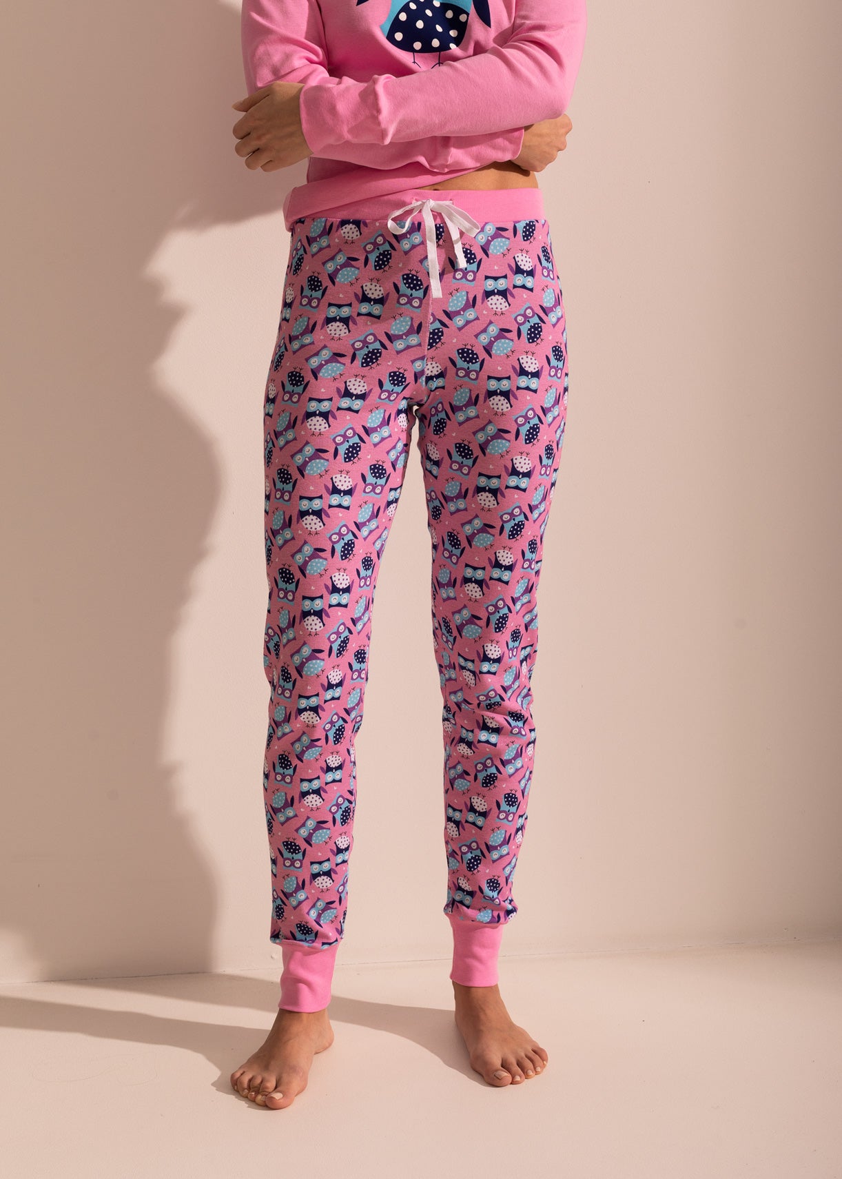 Pijama Bumbac Damă Pink Owl