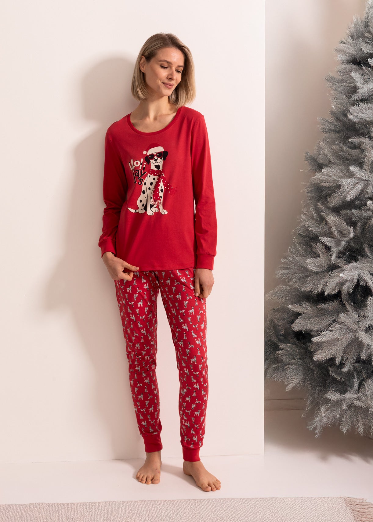 Pijama Damă Christmas Dalmațieni