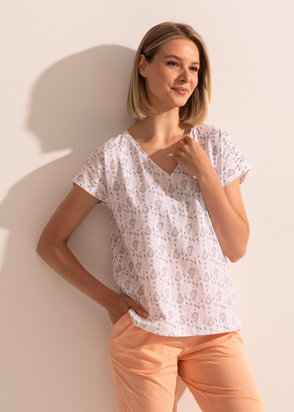Pijama Damă Graphic Flower Bumbac