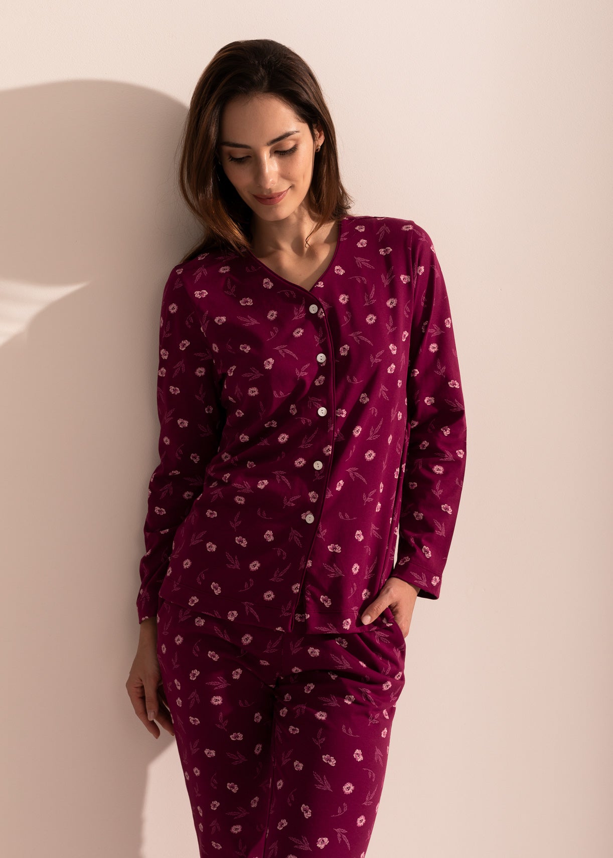 Pijama Damă Malena Bumbac TWIN mov