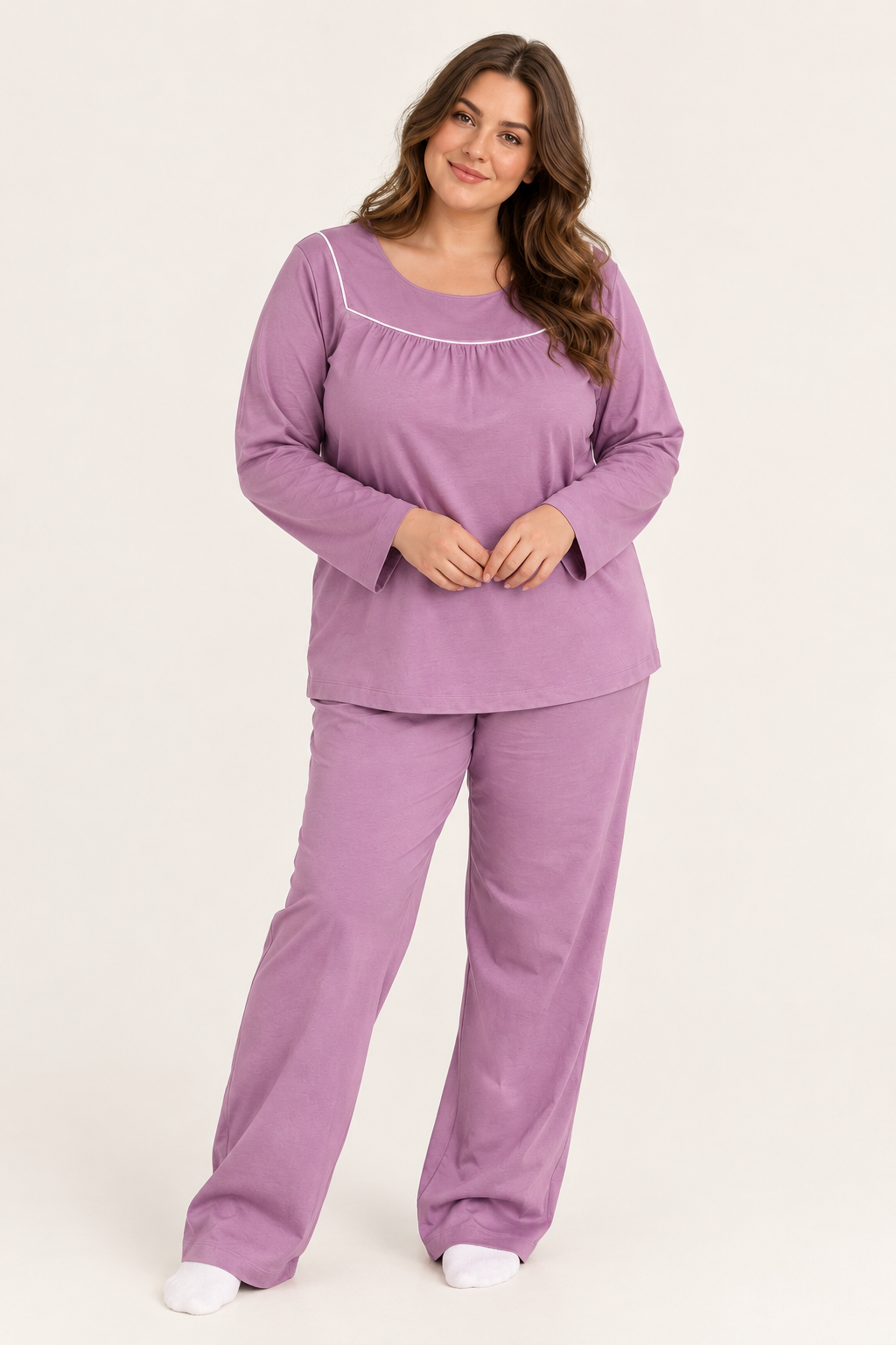 Pijama Damă Meredith Bumbac Plus Size