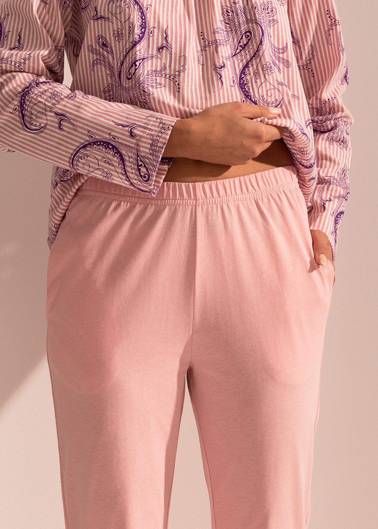 Pijama Damă Pink Stripes Bumbac