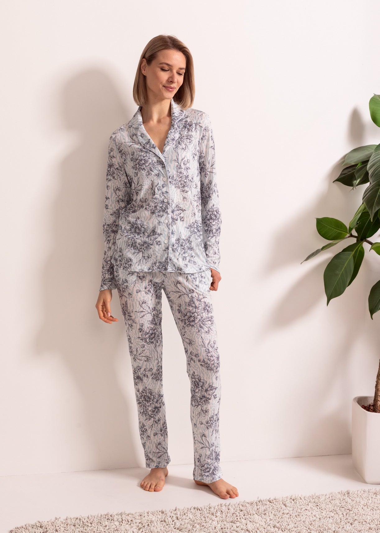 Pijama Descheiată Damă Ana Modal