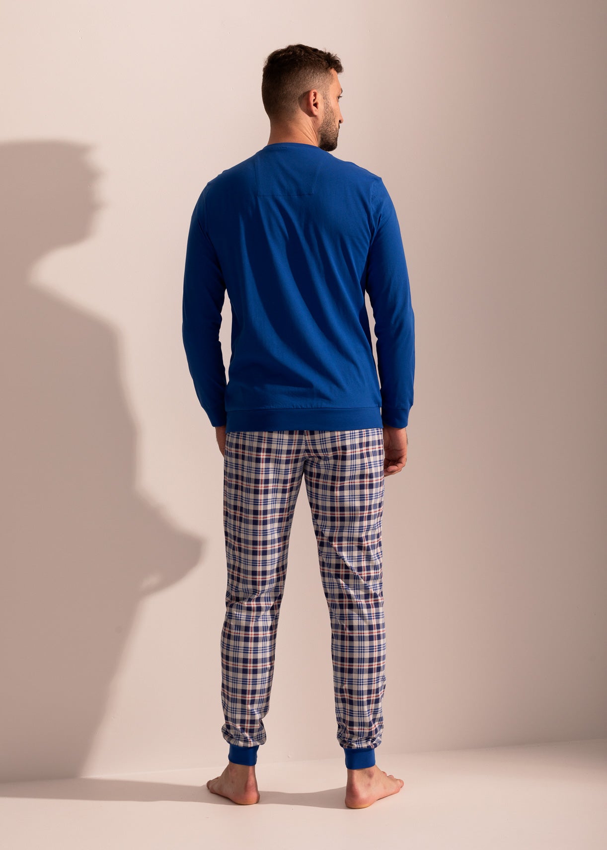 Pijama Bărbați Tartan Bumbac TWIN