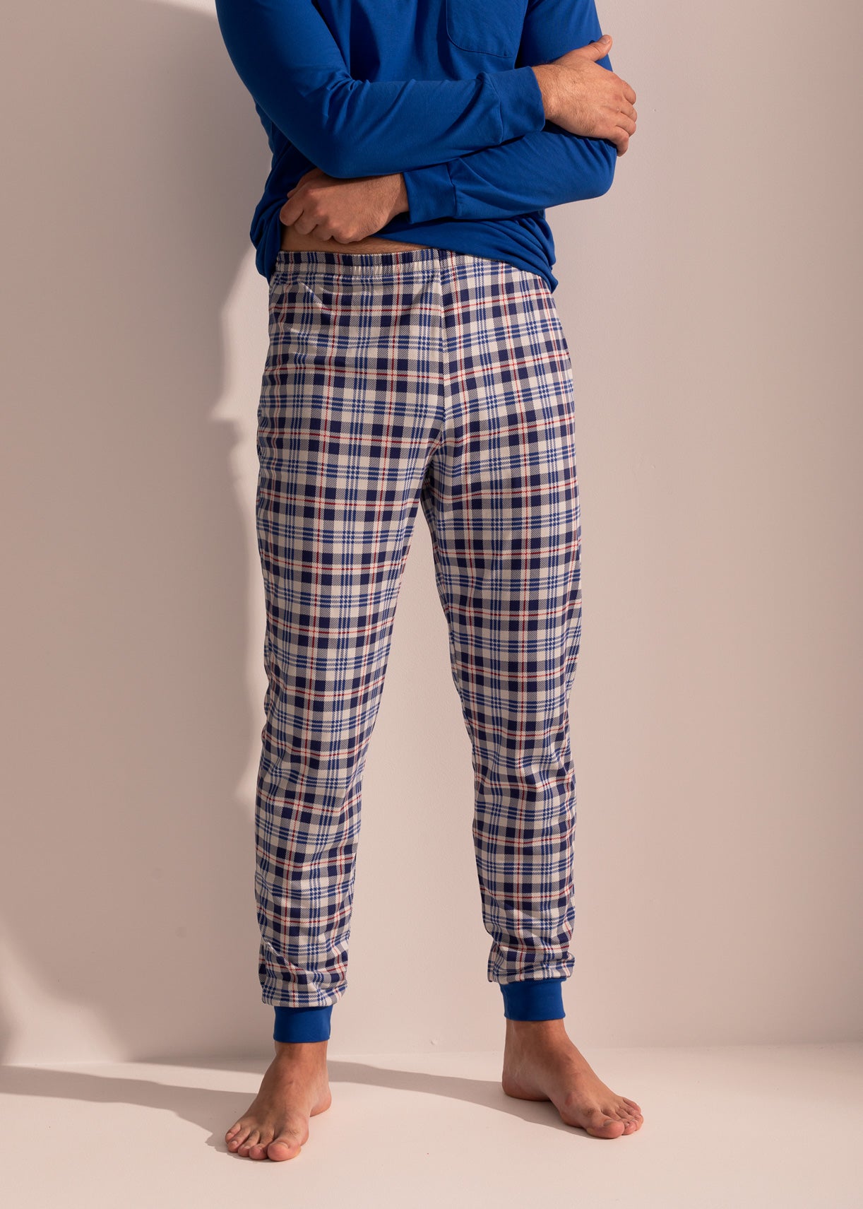 Pijama Bărbați Tartan Bumbac TWIN