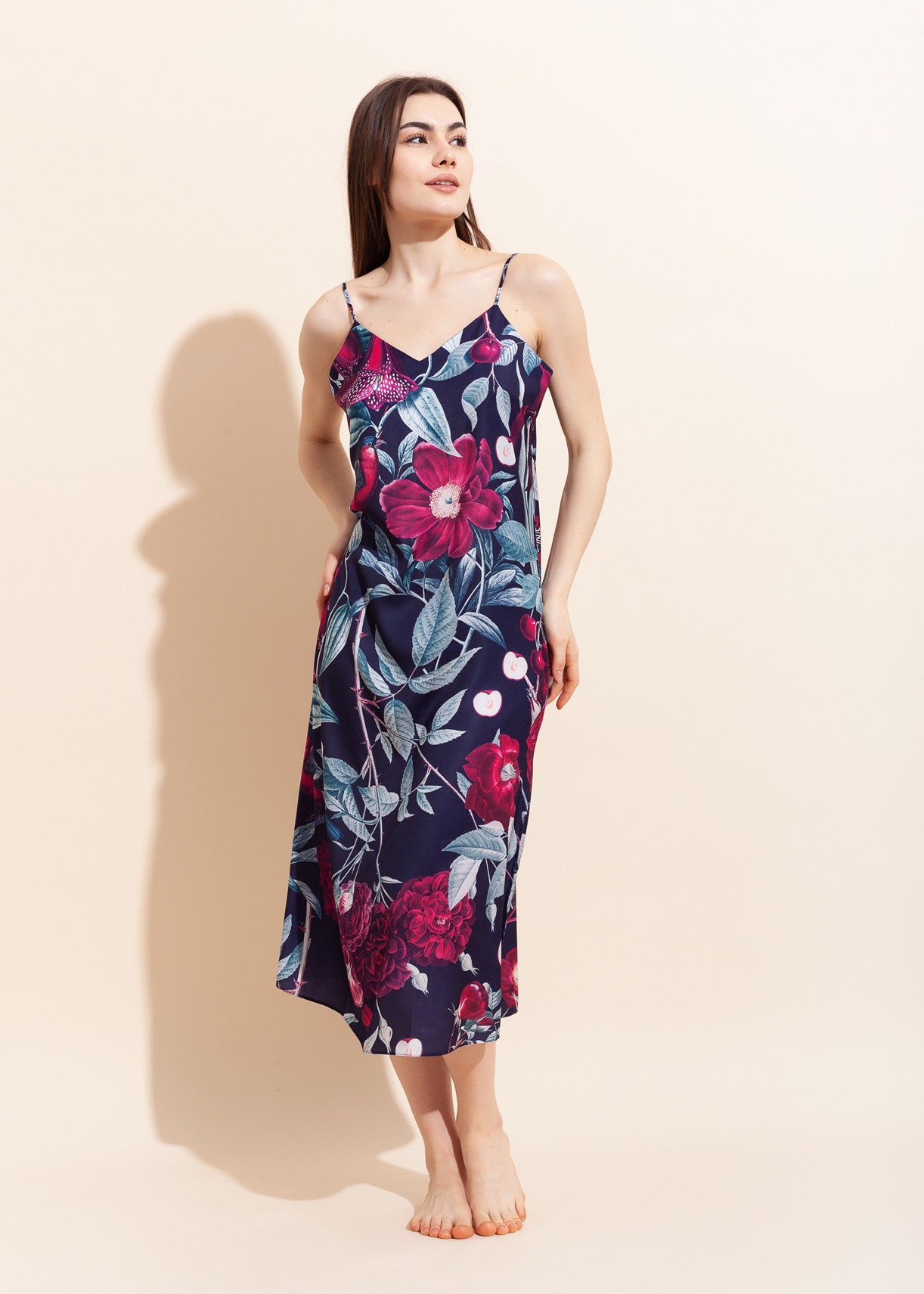 Rochie Satin Beatrice Cherry