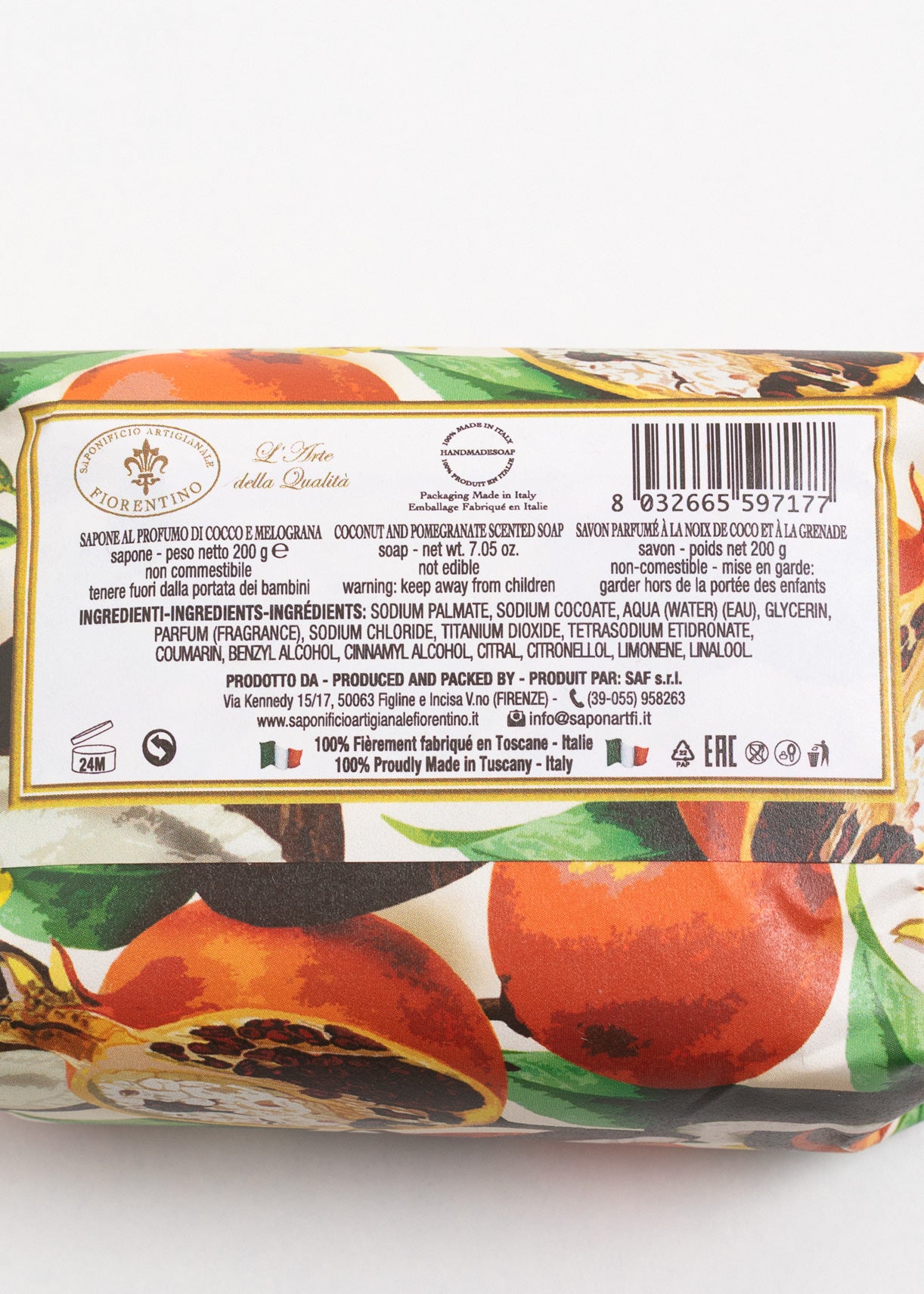 Săpun Natural Fiorentino Cocos Și Rodie Handmade