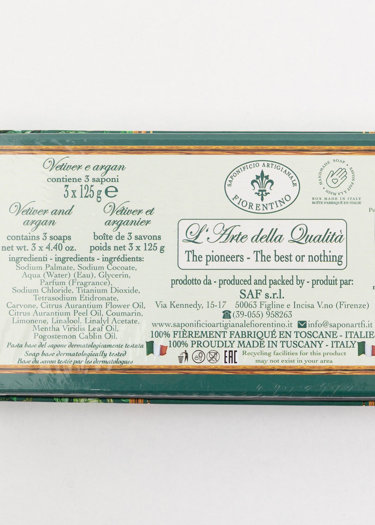 Săpun Natural Fiorentino Vetiver și Argan Handmade