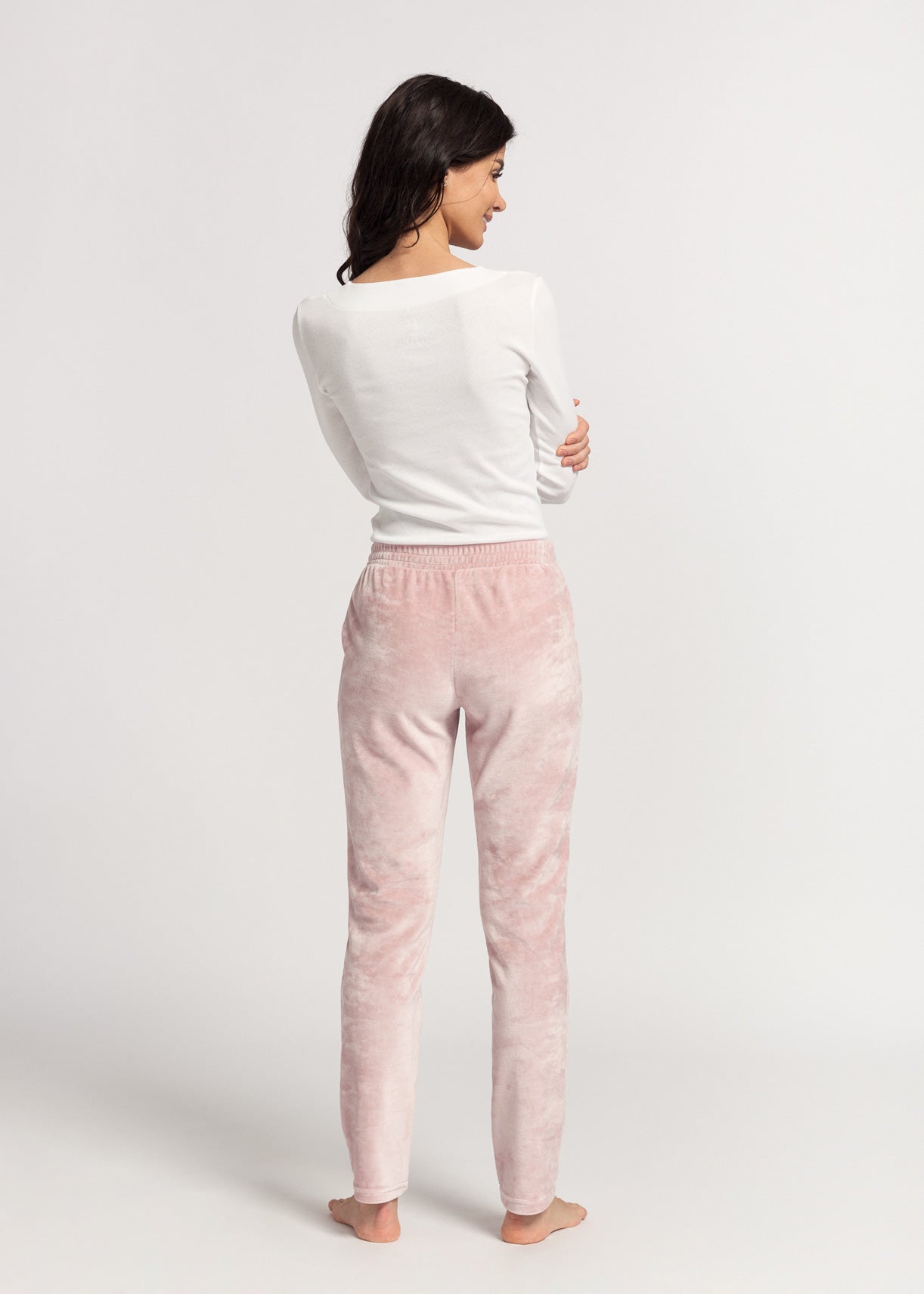 Pantaloni Damă Velvet Roz