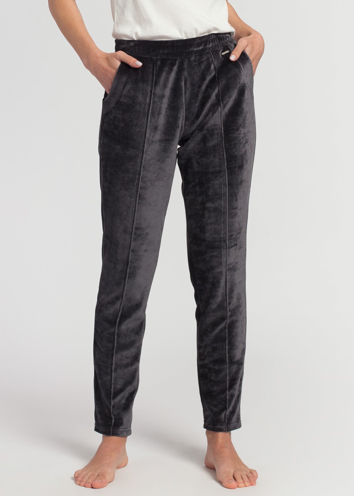 Pantaloni Damă Velvet Negru