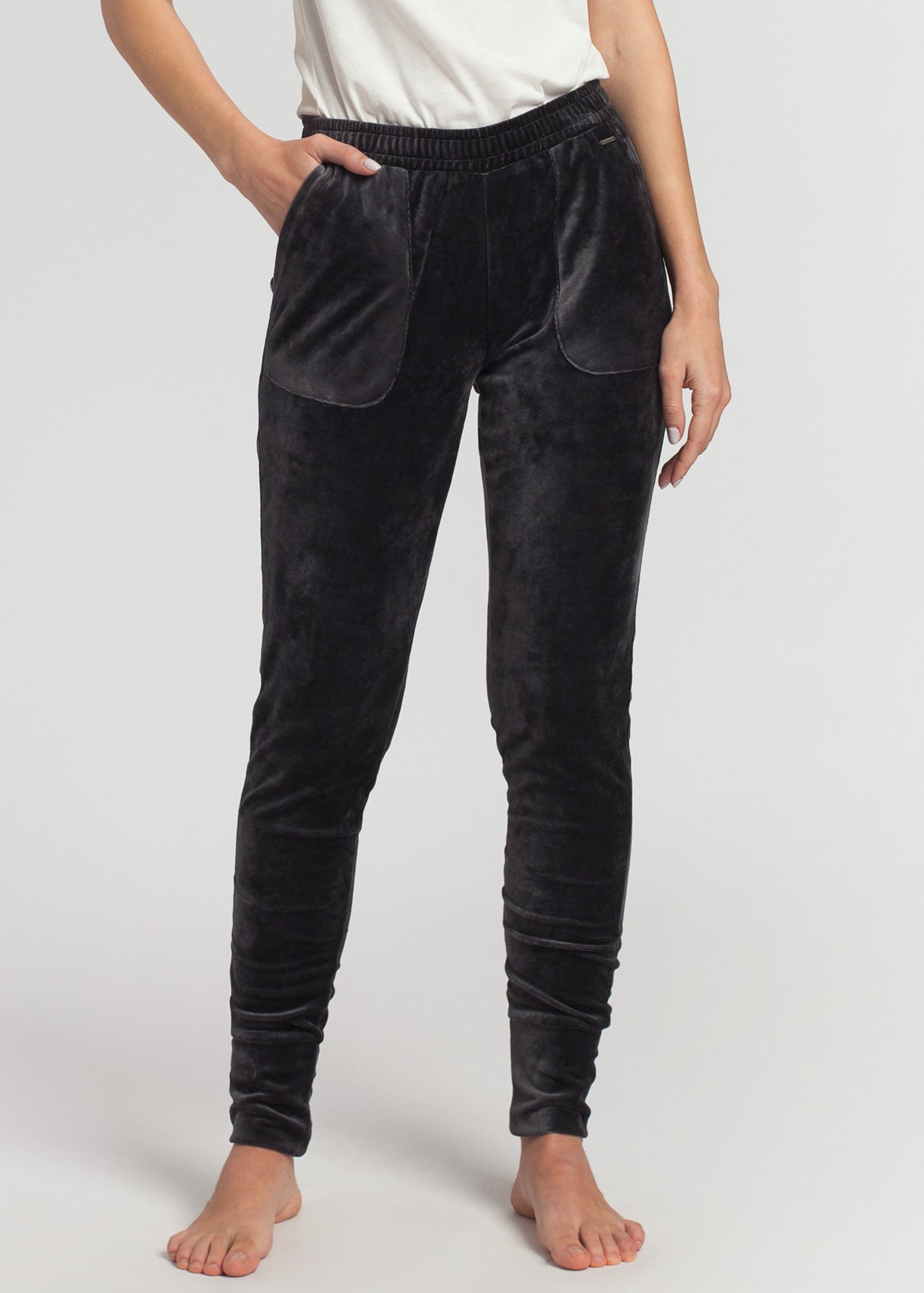 Pantaloni Damă Velvet Negru